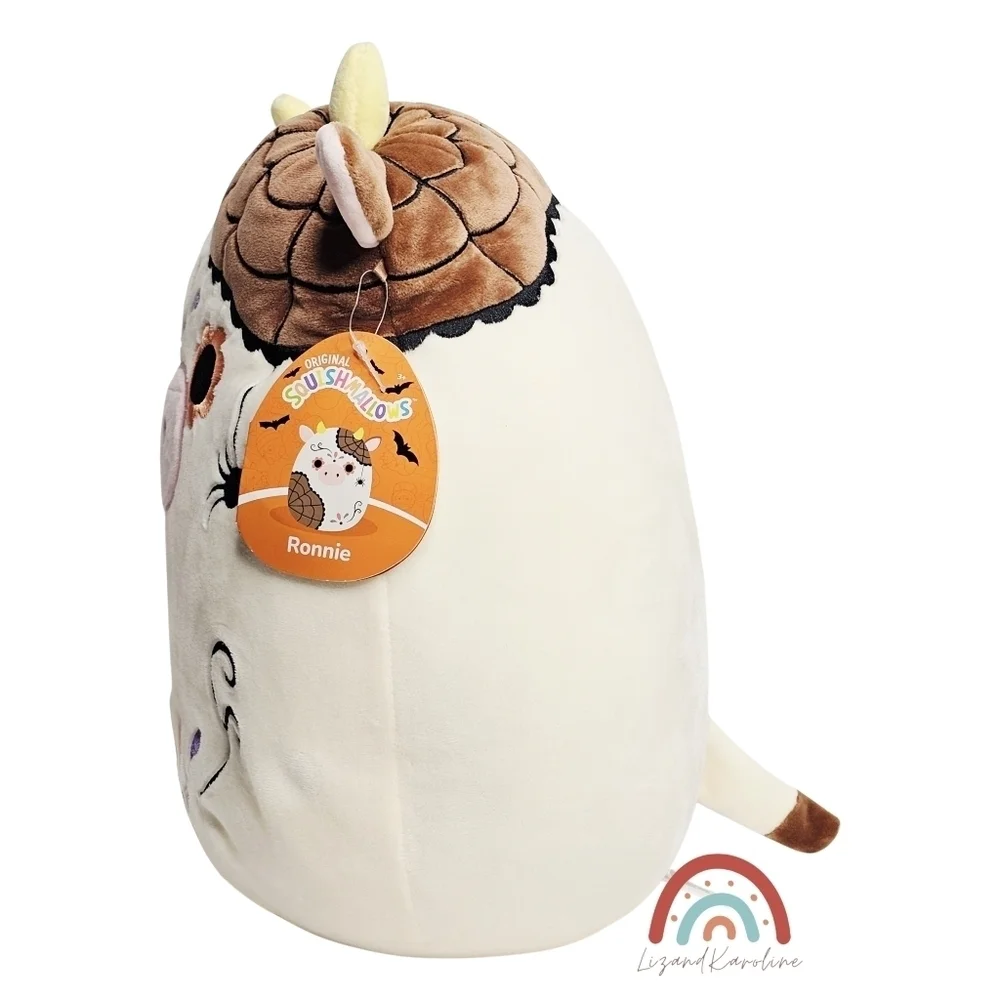 New! Squishmallows Ronnie Cow Plush with Spider Sugar Skull